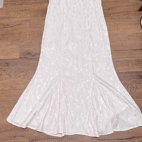 VINTAGE Made in USA Violet Kay White Floral Maxi Dress slip dress Size Medium - Picture 6 of 11